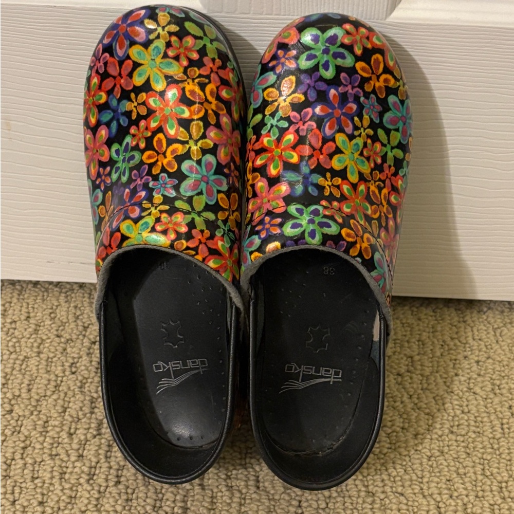 Dansko Multicolor Floral Clogs 38